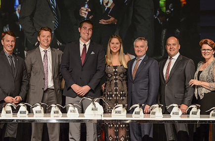 lynn harrison at an awards ceremony